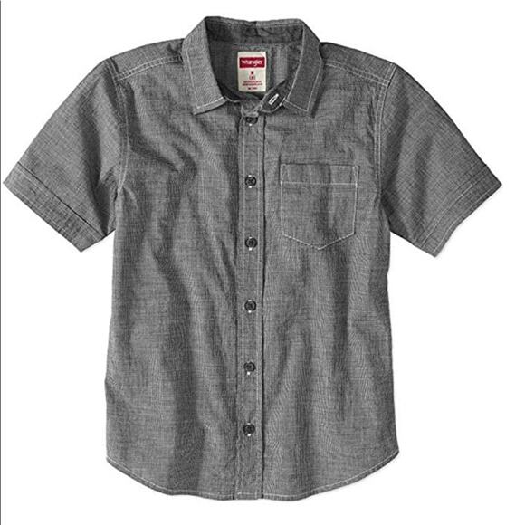 Wrangler Boys Buttonup Black Dress Shirt SMALL NEW - Picture 1 of 6